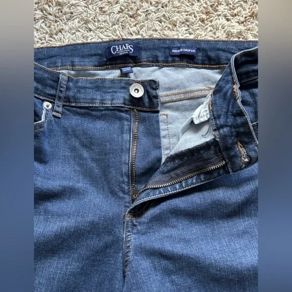 Chaps Dark Blue Flare Women's Jeans 14/32 - Picture 5 of 12